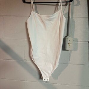 Express White Bodysuit- Light Shimmer, L/XL